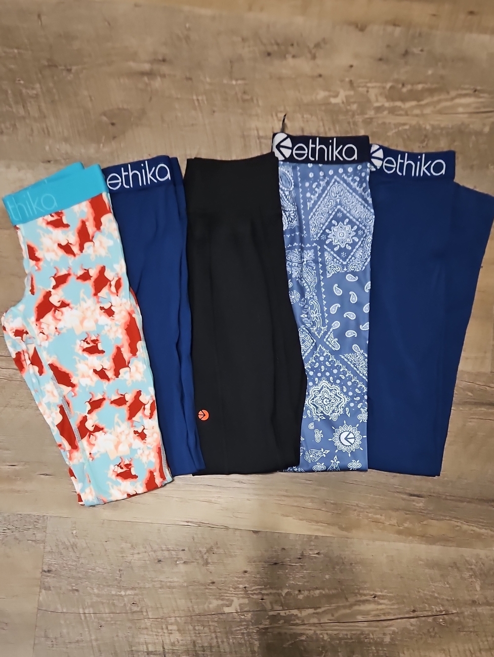 ethika Kids Leggings Pack - Blue, Black & Red-Print